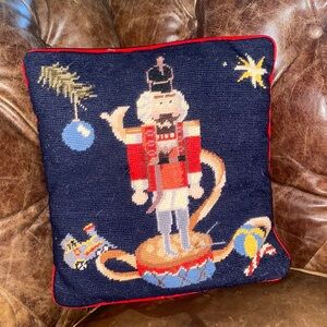 Christmas Needlepoint Nutcracker wool velvet